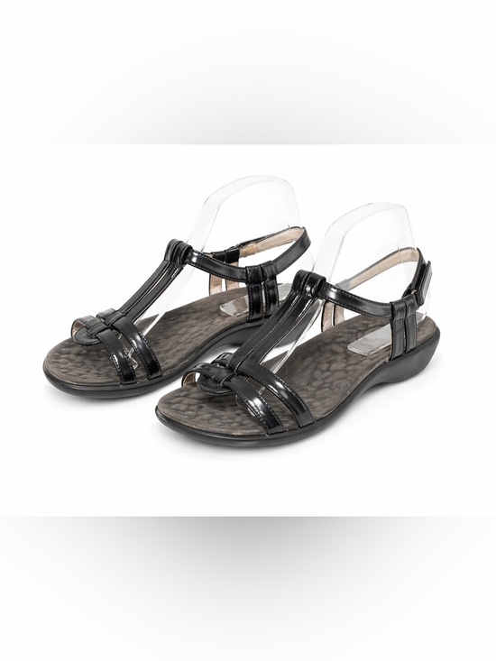 Privo by Clarks Shoes - PRIVO Black Strappy Comfort Sandals | Cushioned Footbed Slingback | Size 9